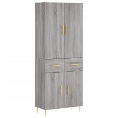 Buffet haut Sonoma gris 69,5x34x180 cm Bois d'ingénierie