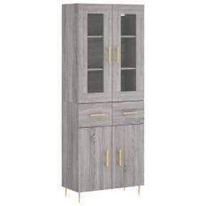 Buffet haut Sonoma gris 69,5x34x180 cm Bois d'ingénierie