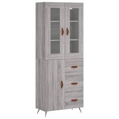 Buffet haut Sonoma gris 69,5x34x180 cm Bois d'ingénierie