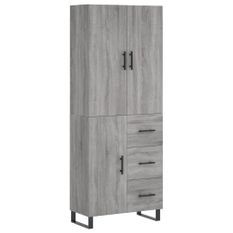 Buffet haut Sonoma gris 69,5x34x180 cm Bois d'ingénierie