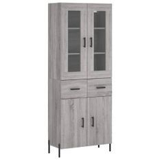 Buffet haut Sonoma gris 69,5x34x180 cm Bois d'ingénierie