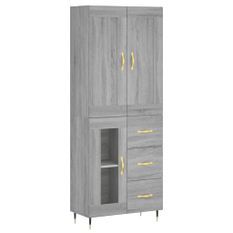 Buffet haut Sonoma gris 69,5x34x180 cm Bois d'ingénierie