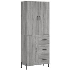 Buffet haut Sonoma gris 69,5x34x180 cm Bois d'ingénierie