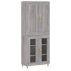 Buffet haut Sonoma gris 69,5x34x180 cm Bois d'ingénierie