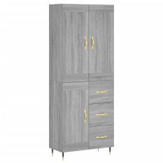 Buffet haut Sonoma gris 69,5x34x180 cm Bois d'ingénierie