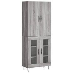 Buffet haut Sonoma gris 69,5x34x180 cm Bois d'ingénierie