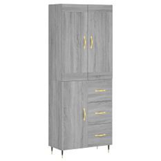 Buffet haut Sonoma gris 69,5x34x180 cm Bois d'ingénierie