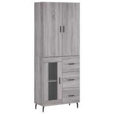 Buffet haut Sonoma gris 69,5x34x180 cm Bois d'ingénierie