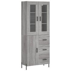 Buffet haut Sonoma gris 69,5x34x180 cm Bois d'ingénierie