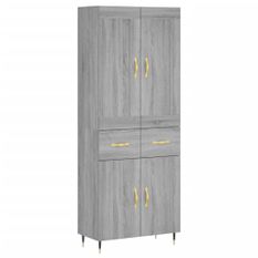 Buffet haut Sonoma gris 69,5x34x180 cm Bois d'ingénierie