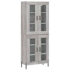 Buffet haut Sonoma gris 69,5x34x180 cm Bois d'ingénierie