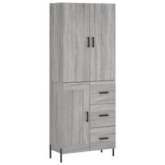 Buffet haut Sonoma gris 69,5x34x180 cm Bois d'ingénierie