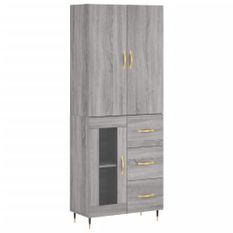 Buffet haut Sonoma gris 69,5x34x180 cm Bois d'ingénierie