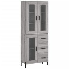 Buffet haut Sonoma gris 69,5x34x180 cm Bois d'ingénierie