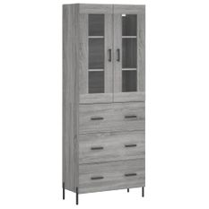 Buffet haut Sonoma gris 69,5x34x180 cm Bois d'ingénierie