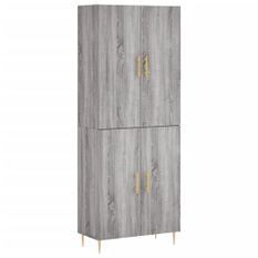 Buffet haut Sonoma gris 69,5x34x180 cm Bois d'ingénierie