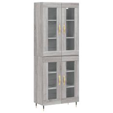 Buffet haut Sonoma gris 69,5x34x180 cm Bois d'ingénierie