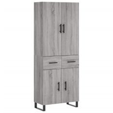 Buffet haut Sonoma gris 69,5x34x180 cm Bois d'ingénierie