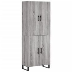 Buffet haut Sonoma gris 69,5x34x180 cm Bois d'ingénierie