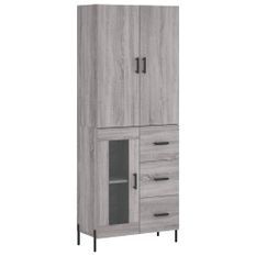 Buffet haut Sonoma gris 69,5x34x180 cm Bois d'ingénierie