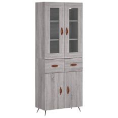 Buffet haut Sonoma gris 69,5x34x180 cm Bois d'ingénierie