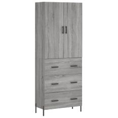 Buffet haut Sonoma gris 69,5x34x180 cm Bois d'ingénierie