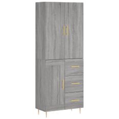 Buffet haut Sonoma gris 69,5x34x180 cm Bois d'ingénierie