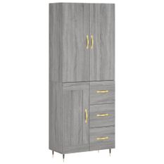 Buffet haut Sonoma gris 69,5x34x180 cm Bois d'ingénierie