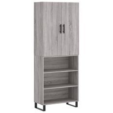 Buffet haut Sonoma gris 69,5x34x180 cm Bois d'ingénierie