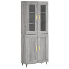 Buffet haut Sonoma gris 69,5x34x180 cm Bois d'ingénierie