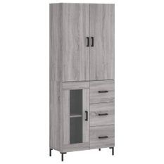 Buffet haut Sonoma gris 69,5x34x180 cm Bois d'ingénierie