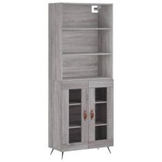 Buffet haut Sonoma gris 69,5x34x180 cm Bois d'ingénierie