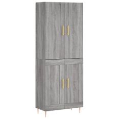 Buffet haut Sonoma gris 69,5x34x180 cm Bois d'ingénierie