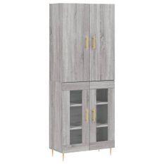 Buffet haut Sonoma gris 69,5x34x180 cm Bois d'ingénierie