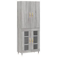 Buffet haut Sonoma gris 69,5x34x180 cm Bois d'ingénierie