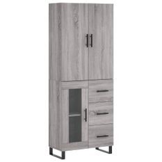 Buffet haut Sonoma gris 69,5x34x180 cm Bois d'ingénierie