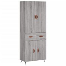 Buffet haut Sonoma gris 69,5x34x180 cm Bois d'ingénierie