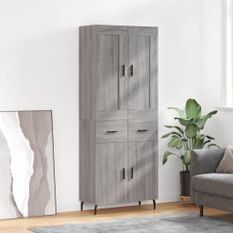 Buffet haut Sonoma gris 69,5x34x180 cm Bois d'ingénierie