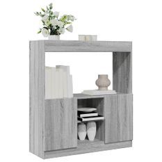 Buffet haut sonoma gris 92x33x100 cm bois d'ingénierie