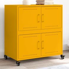 Buffet jaune moutarde 68,5x39x72 cm acier laminé à froid