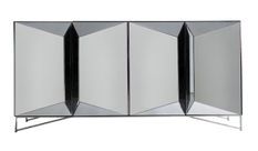 Buffet design 4 portes miroir argenté Kares 180 cm