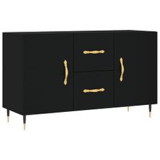 Buffet noir 100x36x60 cm bois d'ingénierie