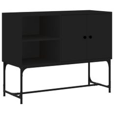 Buffet noir 100x40x79,5 cm bois d'ingénierie