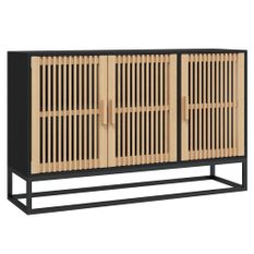 Buffet noir 105x30x65 cm bois d'ingénierie