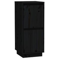 Buffet Noir 31,5x34x75 cm Bois massif de pin