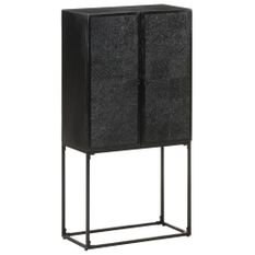 Buffet Noir 60x30x120 cm Bois massif d'acacia et de manguier