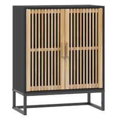 Buffet noir 60x30x75 cm bois d'ingénierie