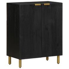 Buffet noir 60x33x75 cm bois d'ingénierie