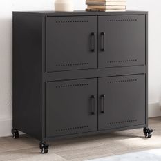 Buffet noir 68x39x72 cm acier laminé à froid