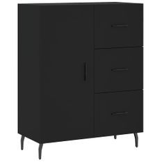 Buffet noir 69,5x34x90 cm bois d'ingénierie